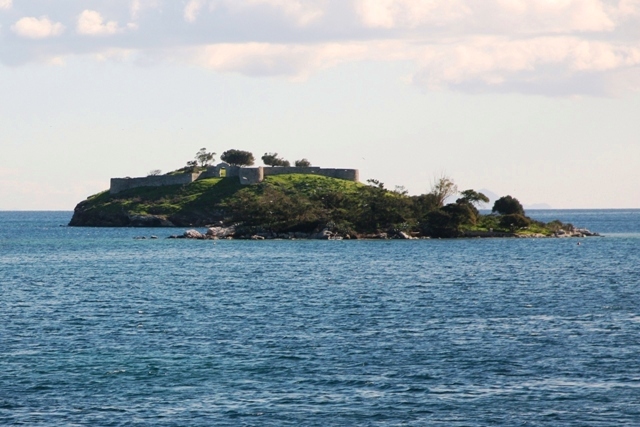Galatas - The bourtzi fortress on a small islet close to Galatas